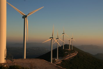 SUNSET AT PYLOS WIND PARK